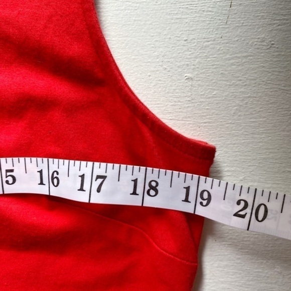 Talbots Womens Dress Sleeveless‎ Red Knit Jersey Ruffle at Neckline - Picture 7 of 10